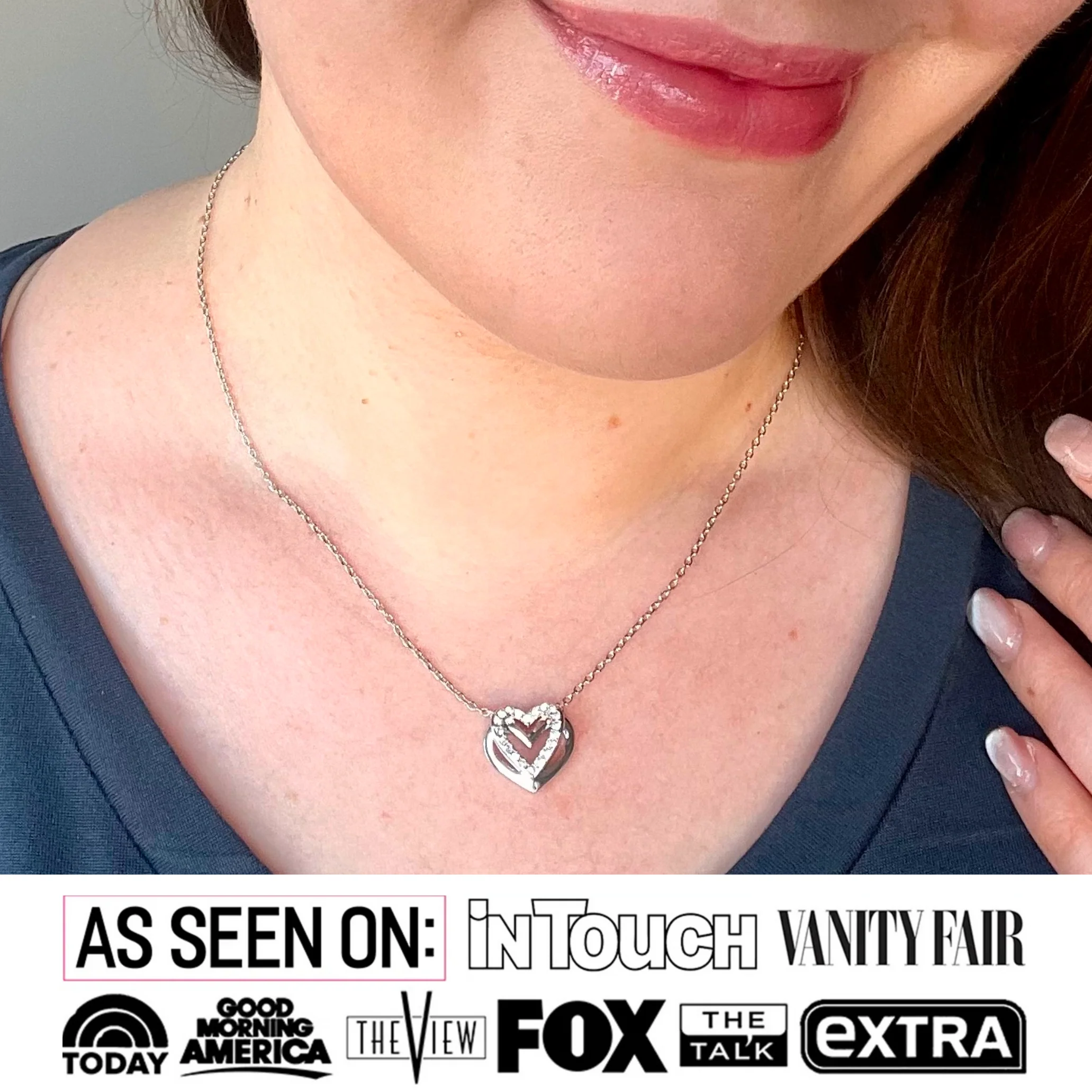 Cathy 18k White Gold Plated Necklace with Swarovski Crystals - Image 2