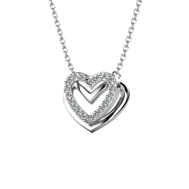 Cathy 18k White Gold Plated Necklace with Swarovski Crystals - Image 7