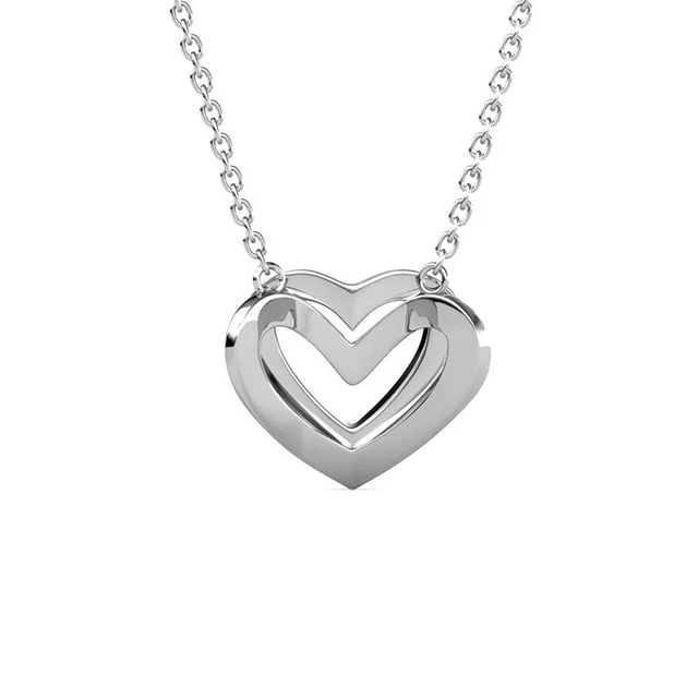 Cathy 18k White Gold Plated Necklace with Swarovski Crystals - Image 8