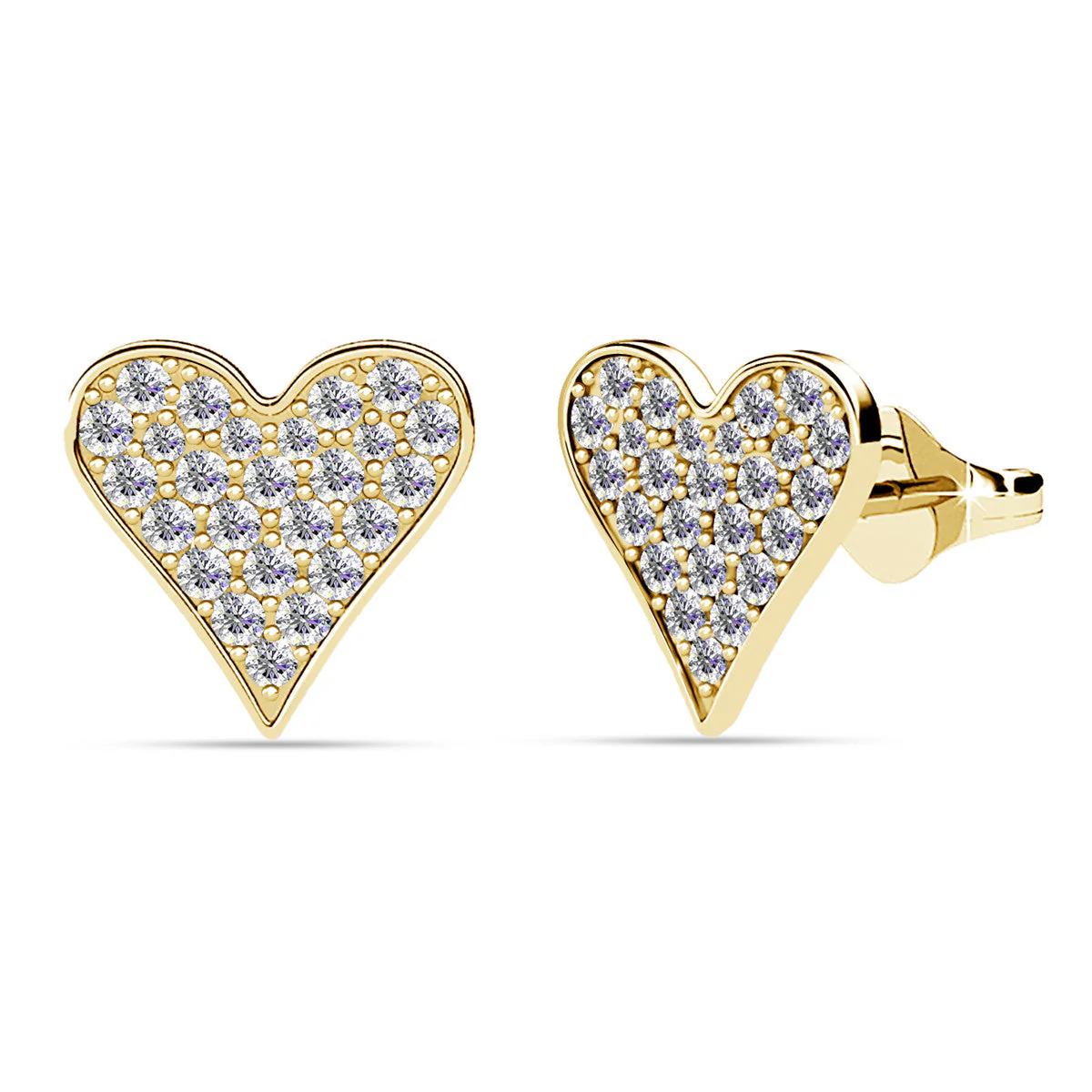 Cecilia 18k White Gold Heart Necklace and Stud Earrings Jewelry Set with Crystals - Image 11