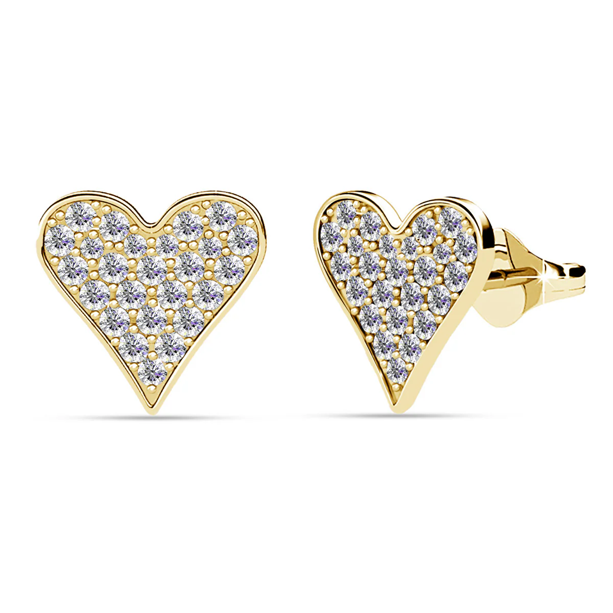 Cecilia 18k White Gold Heart Necklace and Stud Earrings Jewelry Set with Crystals - Image 12