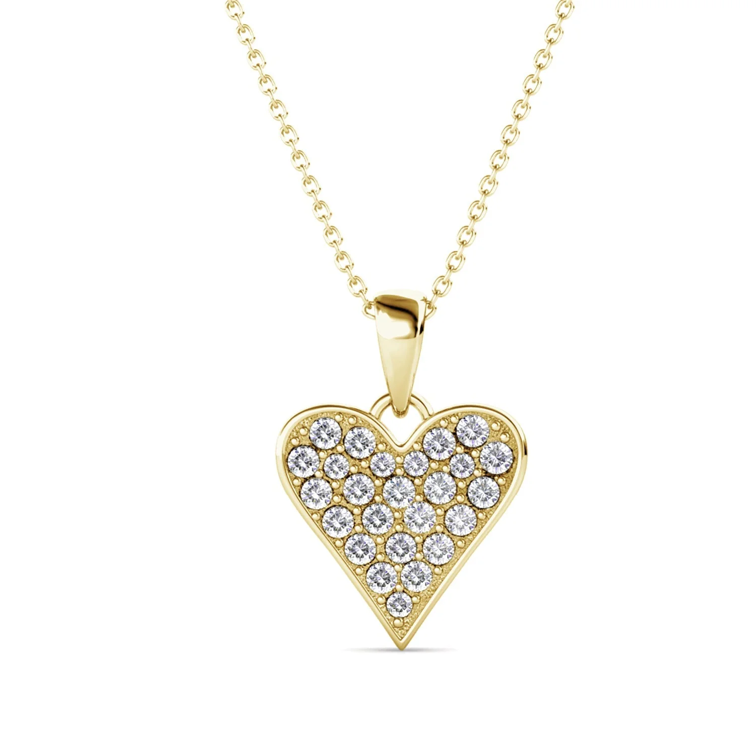 Cecilia 18k White Gold Heart Necklace and Stud Earrings Jewelry Set with Crystals - Image 13