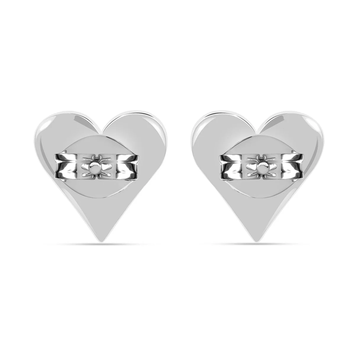 Cecilia 18k White Gold Plated Silver Heart Stud Earrings with Swarovski Crystals - Image 8
