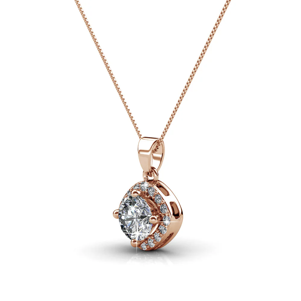 Celeste 18k White Gold Plated Pendant Necklace with Swarovski Crystals - Image 16