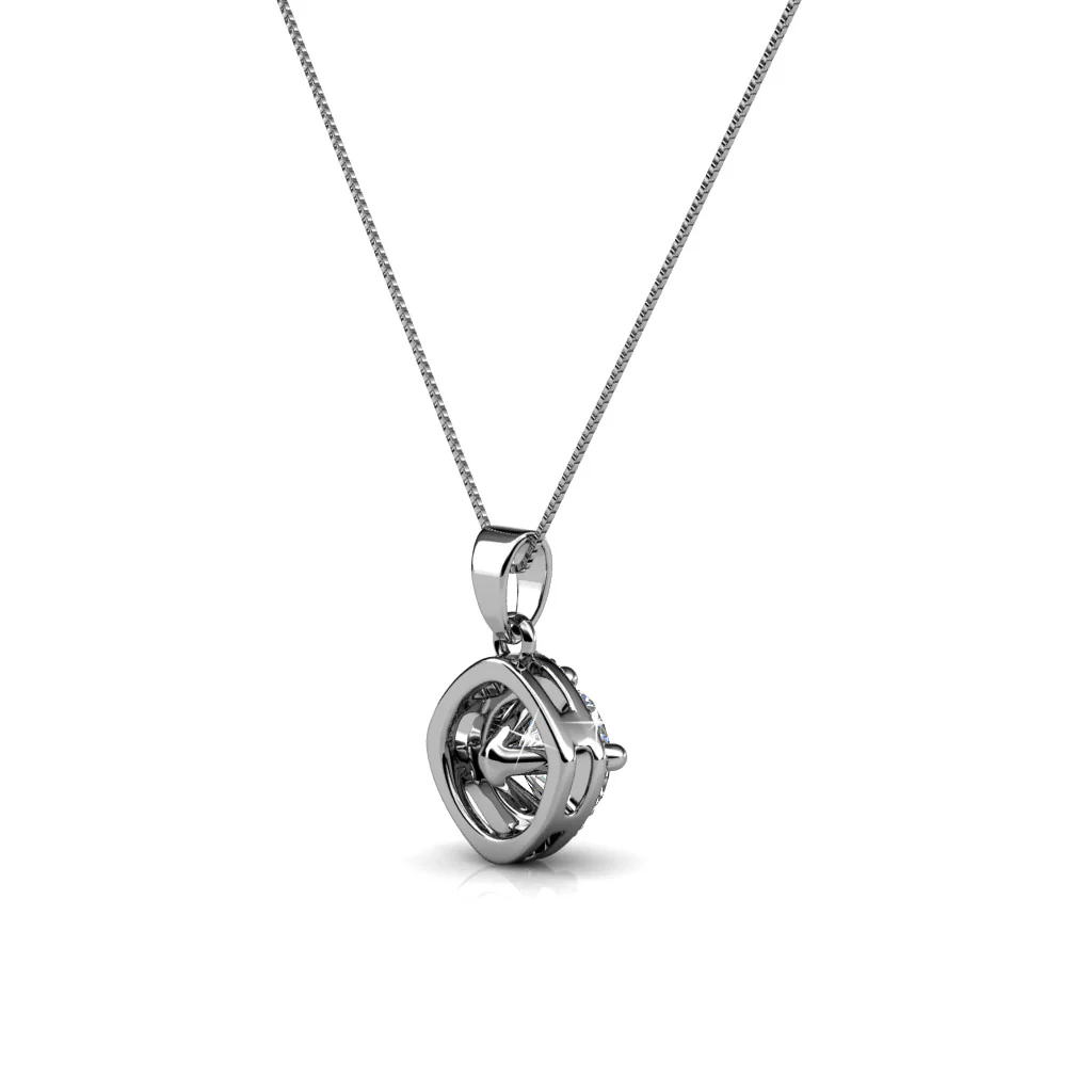 Celeste 18k White Gold Plated Pendant Necklace with Swarovski Crystals - Image 9
