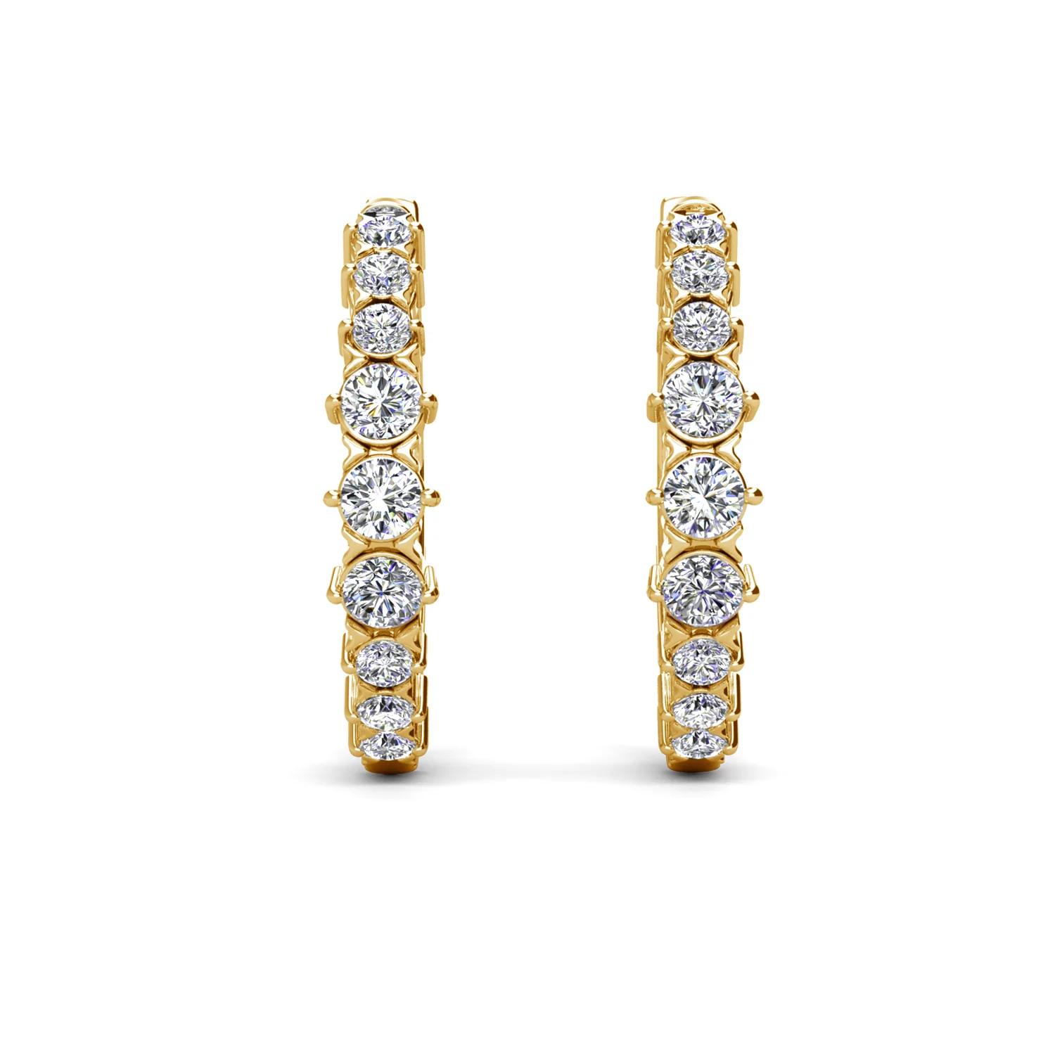 Claire 18k White Gold Plated 20mm Hoop Earrings with Swarovski Crystals - Image 13