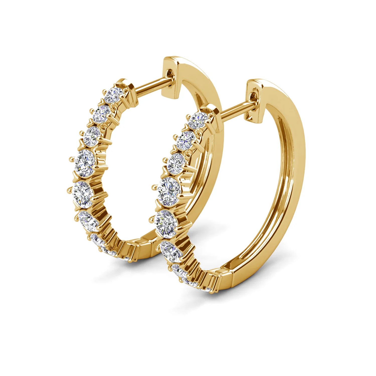 Claire 18k White Gold Plated 20mm Hoop Earrings with Swarovski Crystals - Image 15