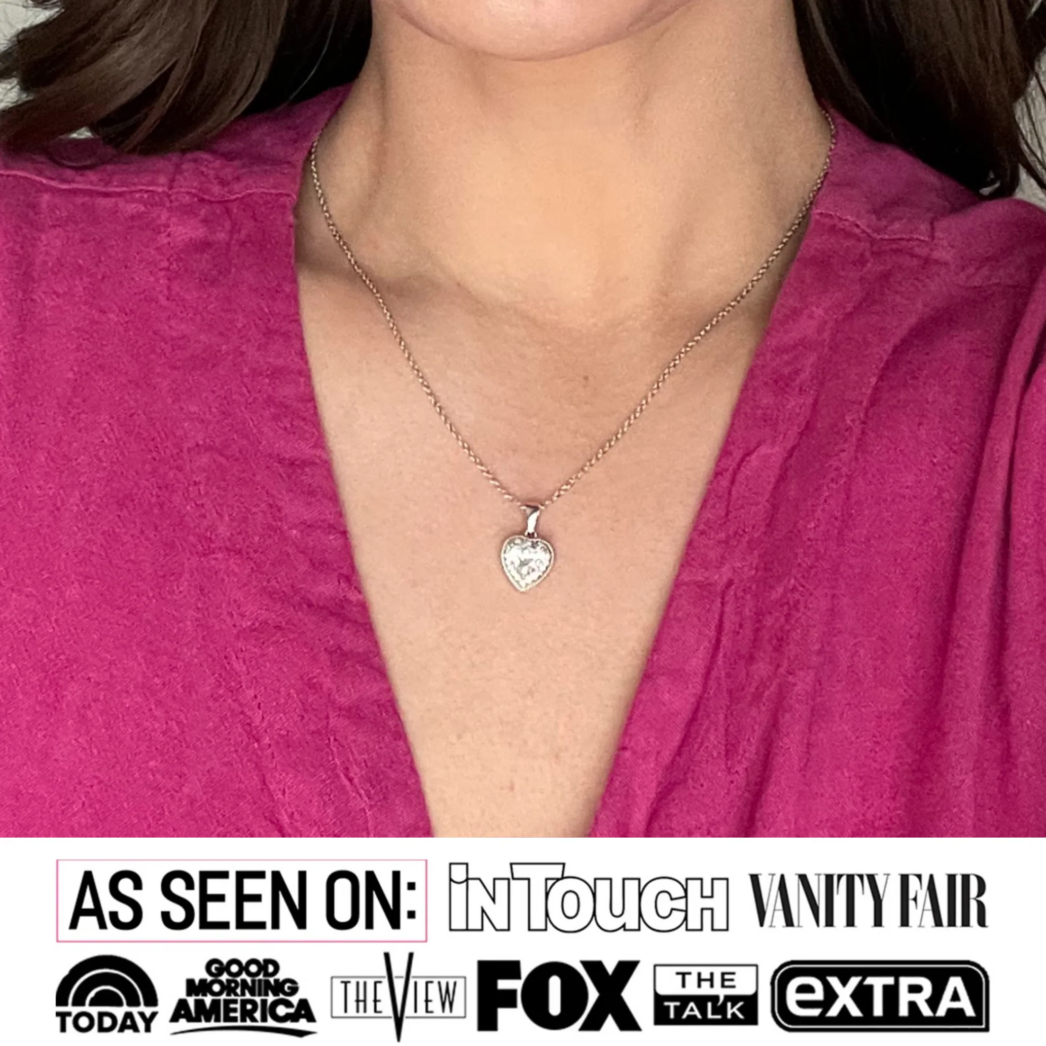 Coraline 18k White Gold Plated Heart Pendant Necklace with Simulated Diamond Crystals - Image 2
