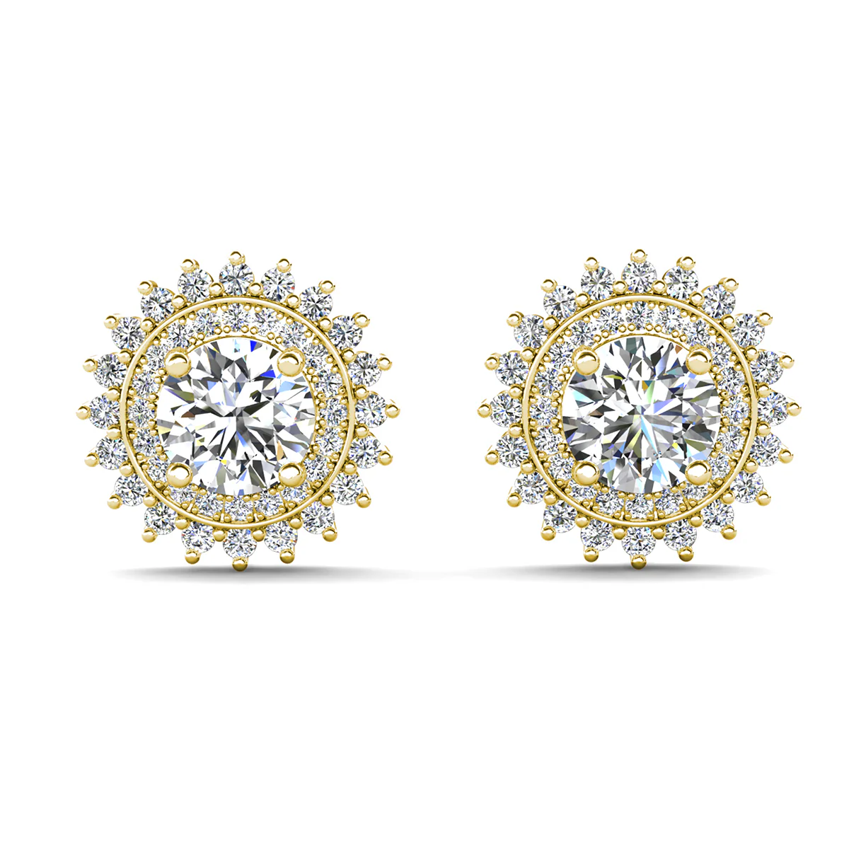Cordelia 18k White Gold Plated Stud Earrings with Round Cut Simulated Diamond Crystals - Image 12