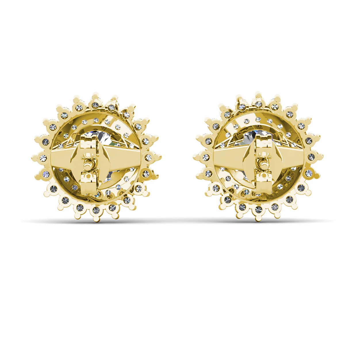 Cordelia 18k White Gold Plated Stud Earrings with Round Cut Simulated Diamond Crystals - Image 13