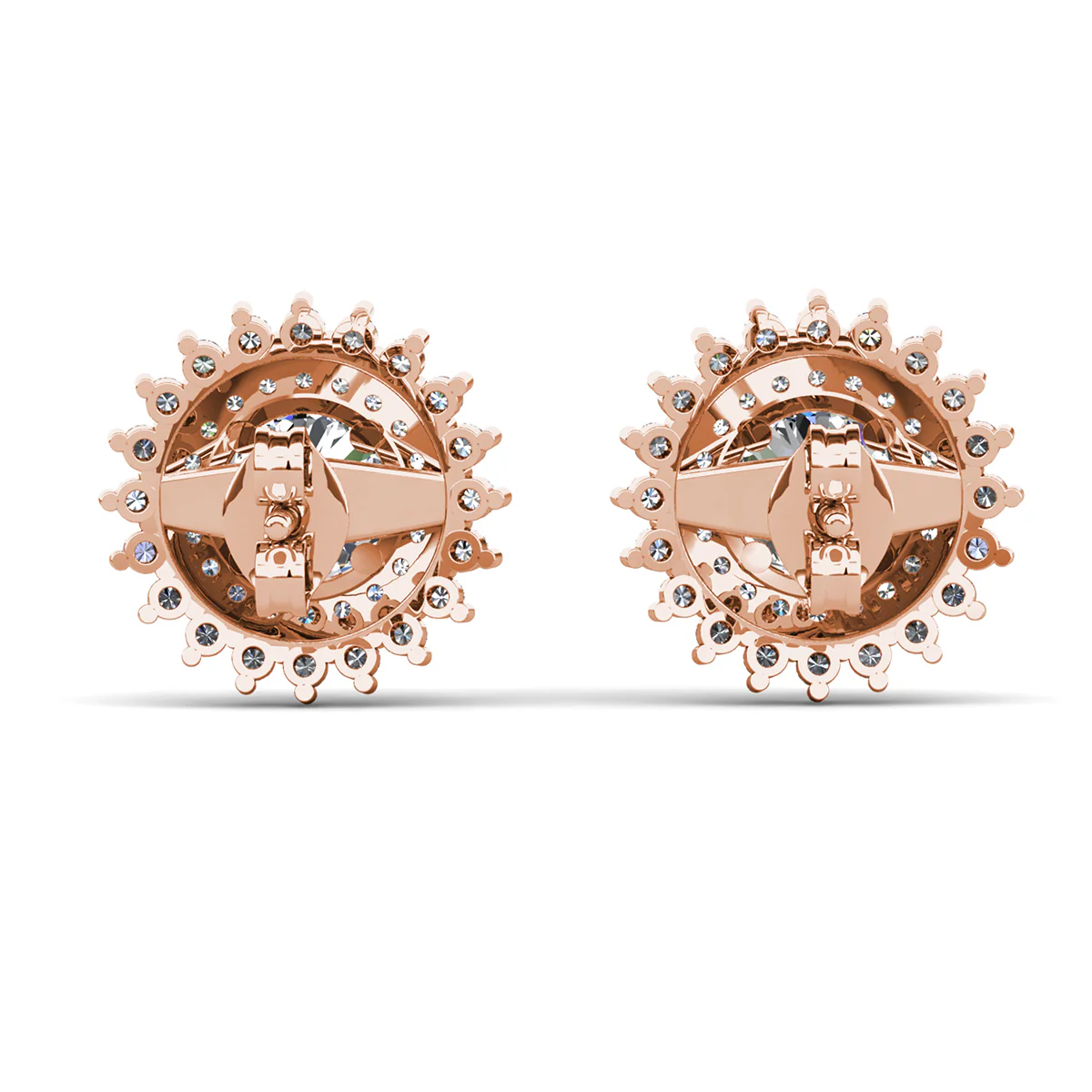 Cordelia 18k White Gold Plated Stud Earrings with Round Cut Simulated Diamond Crystals - Image 18