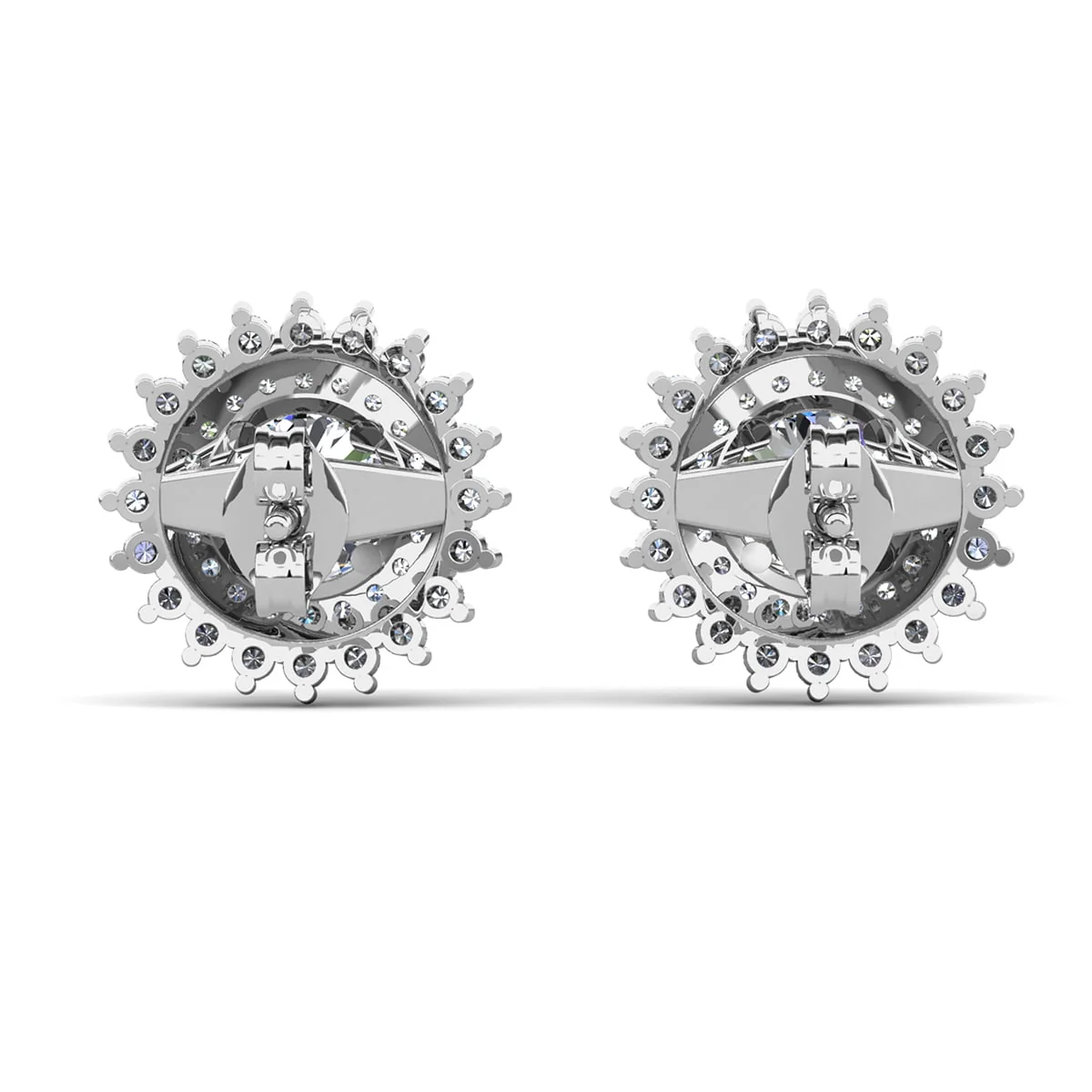 Cordelia 18k White Gold Plated Stud Earrings with Round Cut Simulated Diamond Crystals - Image 8