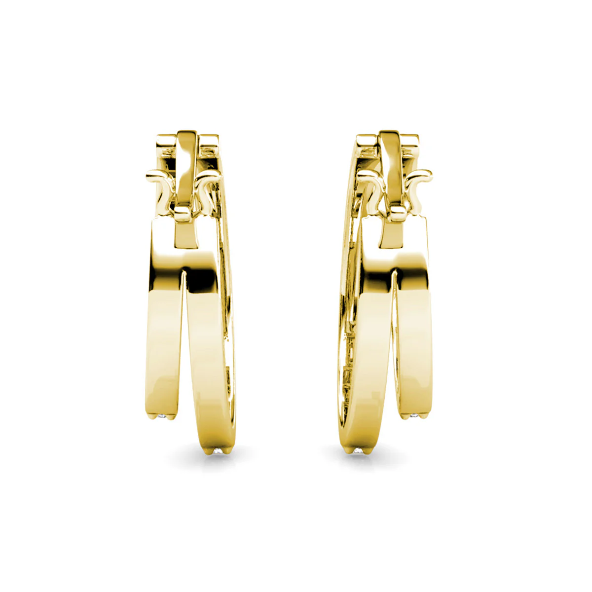 Corina 18k White Gold Plated 20mm Hoop Earrings with Swarovski Crystals - Image 16