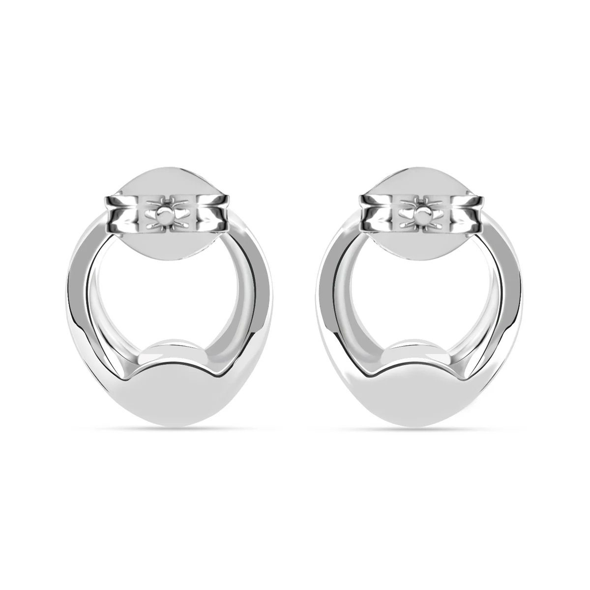 Dahlia 18k White Gold Plated 12mm Hoop Earrings with Swarovski Crystal - Image 10
