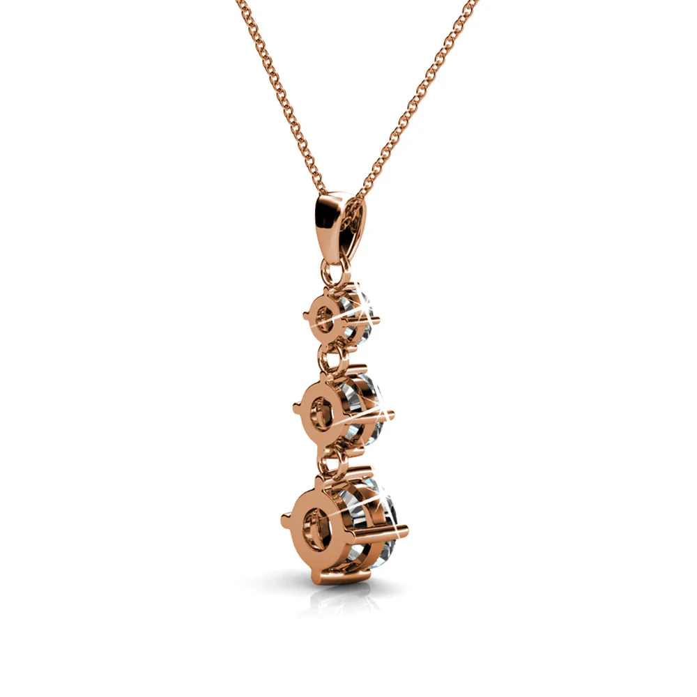 Delilah 18k White Gold Plated Drop Pendant Necklace with Swarovski Crystals - Image 16