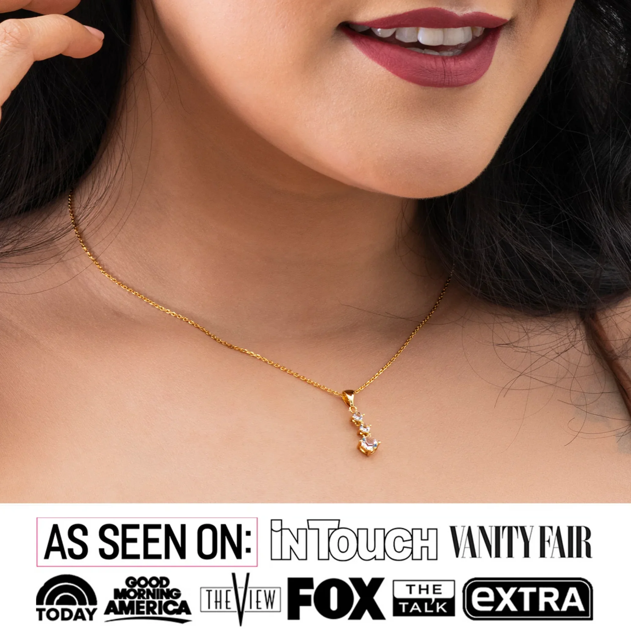 Delilah 18k White Gold Plated Drop Pendant Necklace with Swarovski Crystals - Image 2