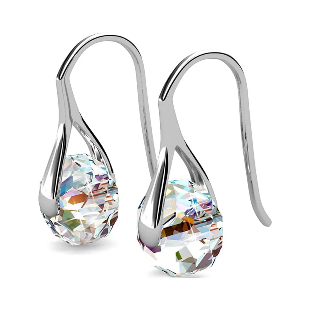 Destiny 18k White Gold Plated Drop Earrings with Swarovski Crystals - Image 6