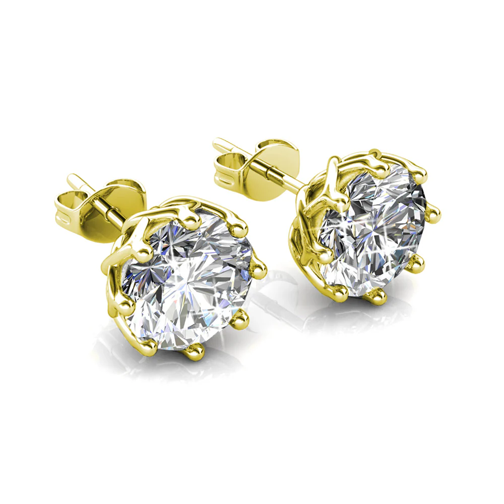 Eden 18k White Gold Plated Crystal Stud Earrings with Swarovski Crystals - Image 17