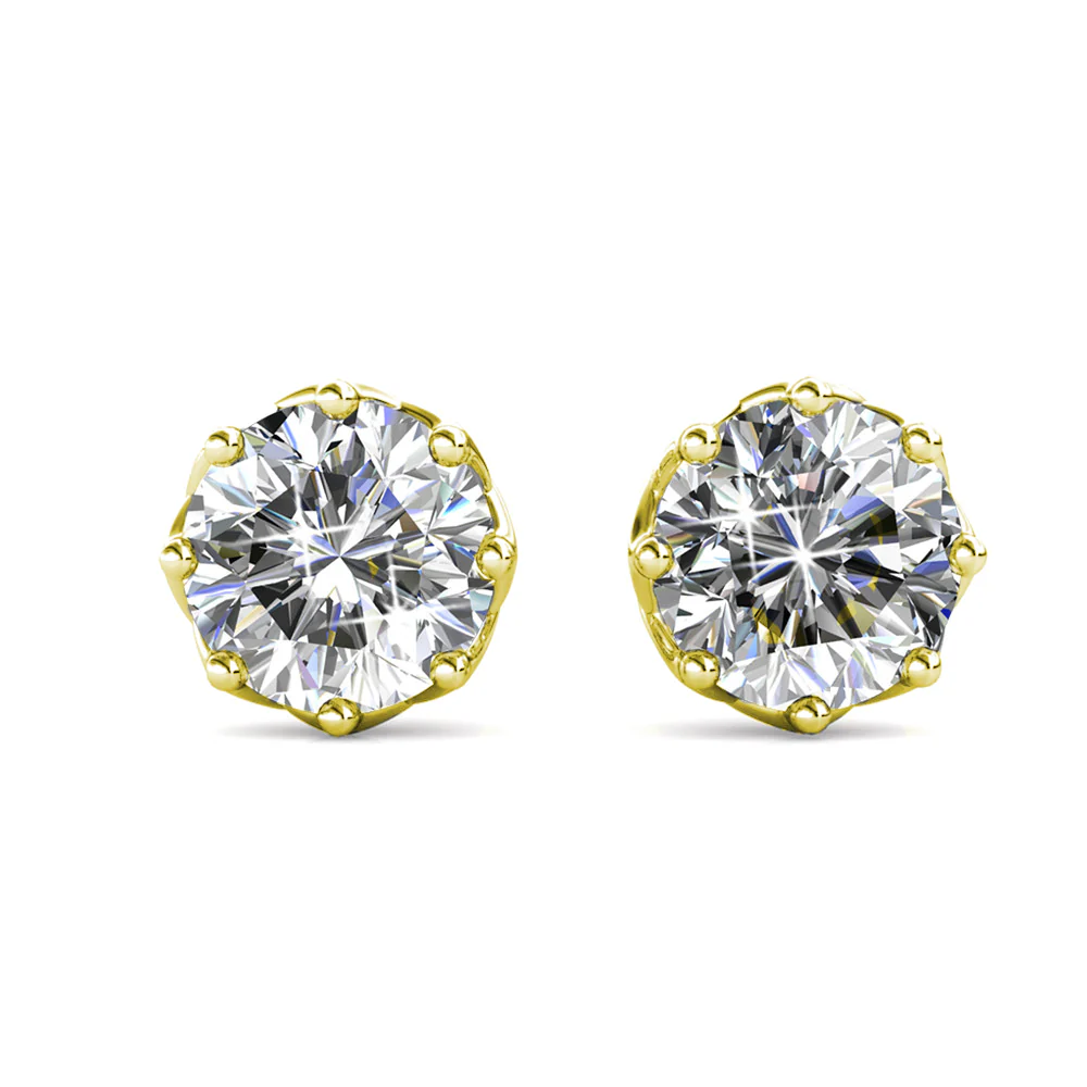 Eden 18k White Gold Plated Crystal Stud Earrings with Swarovski Crystals - Image 18