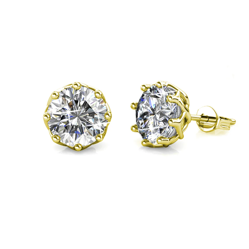 Eden 18k White Gold Plated Crystal Stud Earrings with Swarovski Crystals - Image 19