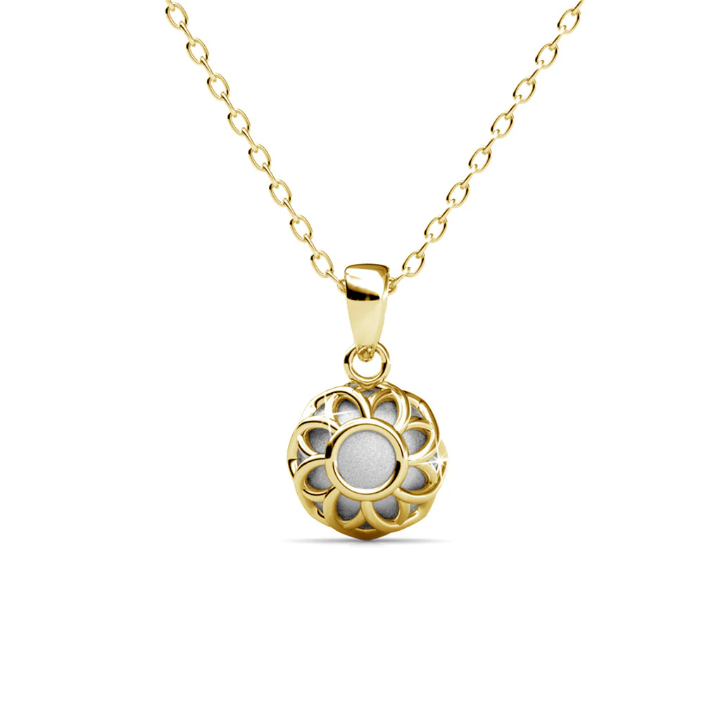 Eden 18k White Gold Plated Pendant Necklace with Solitaire Round Cut Swarovski Crystal - Image 12