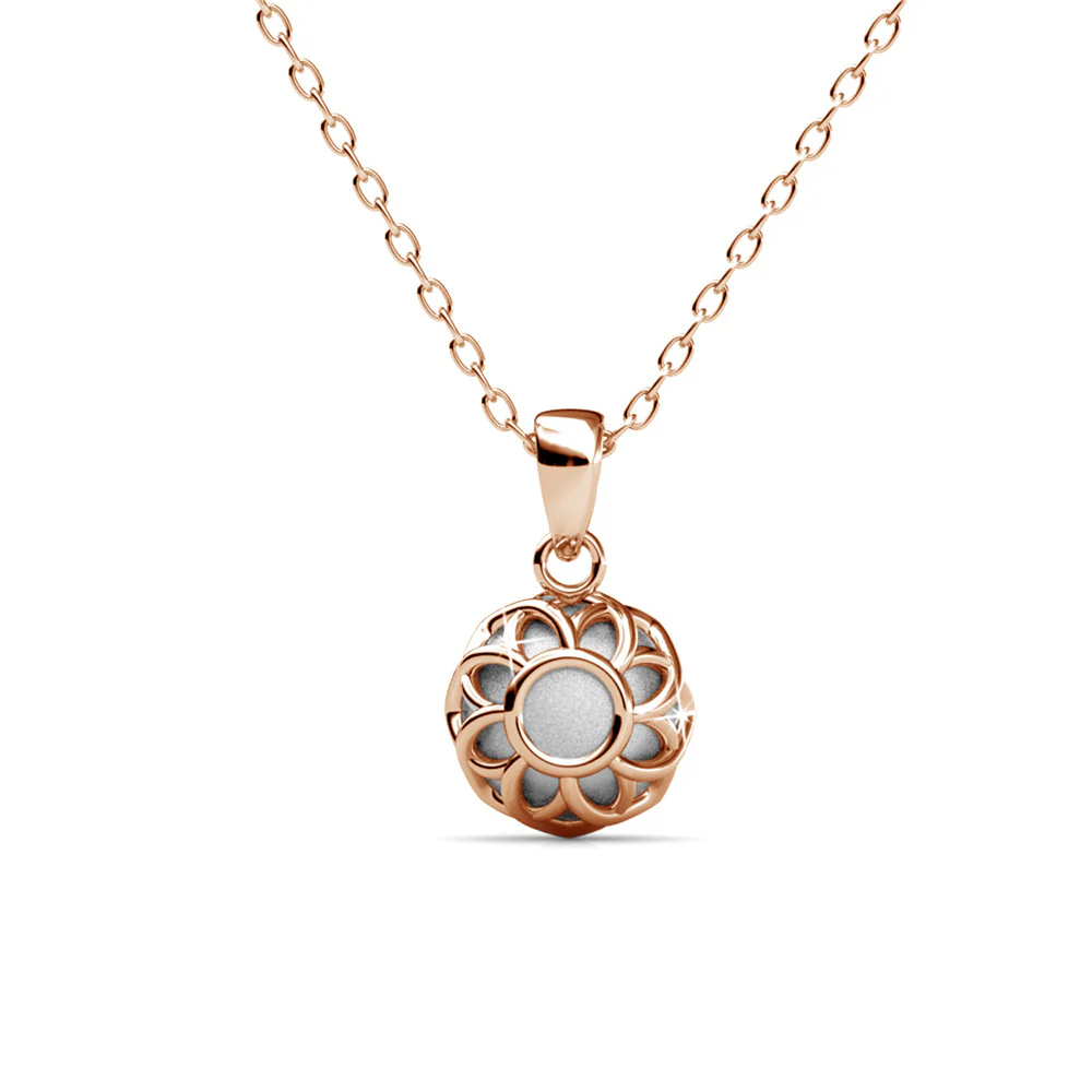 Eden 18k White Gold Plated Pendant Necklace with Solitaire Round Cut Swarovski Crystal - Image 16