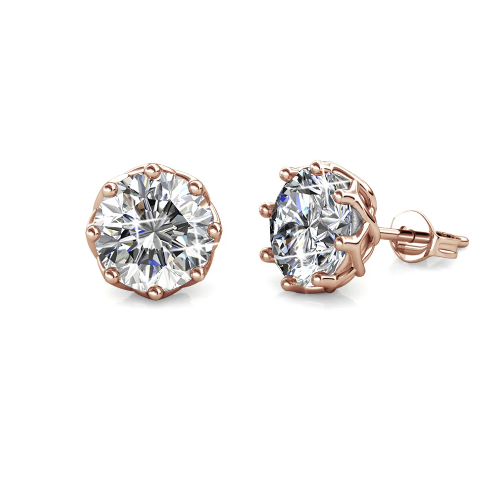 Eden 18k White Gold Plated Silver Necklace and Stud Earring Set with Swarovski Crystals - Image 15