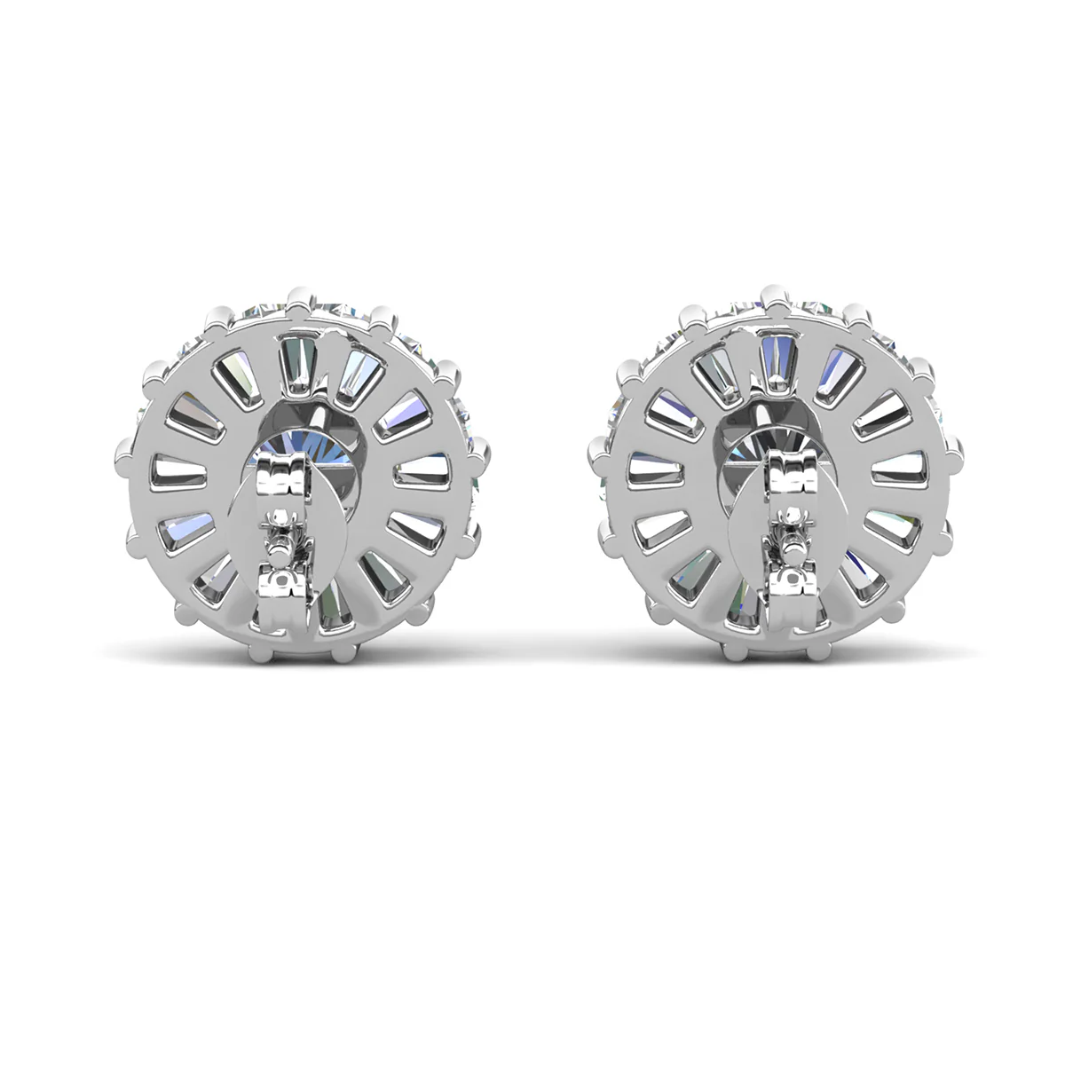 Ellee 18k White Gold Plated Stud Earrings with Simulated Diamond Crystals - Image 7