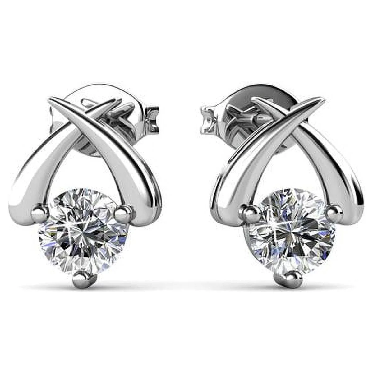 Eloise 18k White Gold Plated Silver Necklace and Earring Set with Swarovski Crystals - Image 7