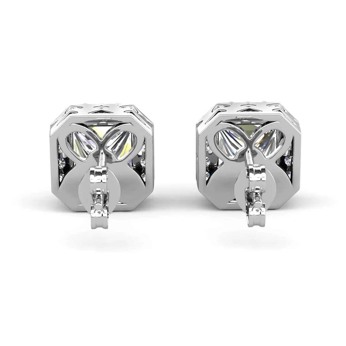 Estelle 18k White Gold Plated Halo Stud Earrings with Simulated Diamond Crystals — Fab Fav - Image 10