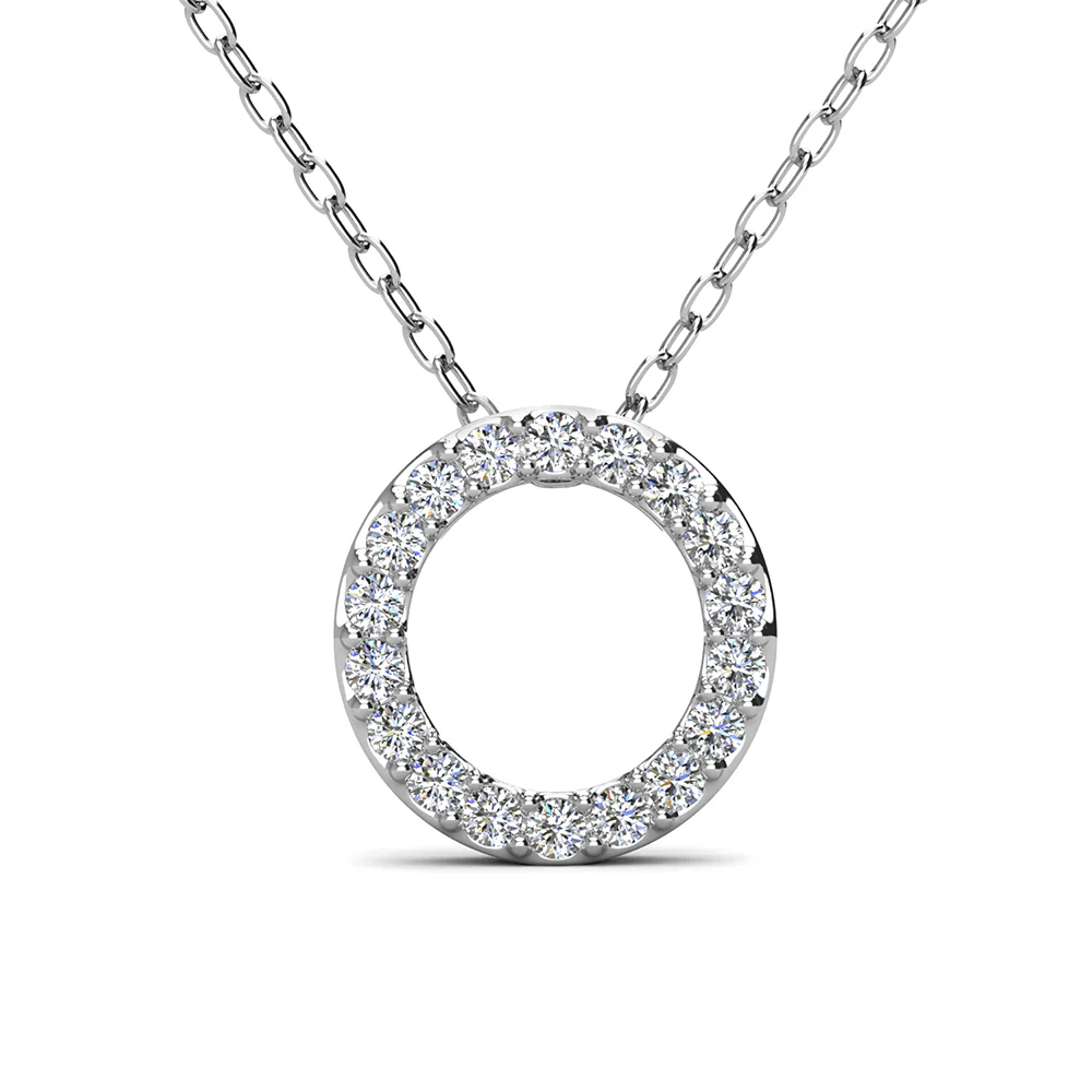 Ethereal Collection 18k White Gold Plated Initial Letter Pendant Necklace with Swarovski Crystals - Image 48