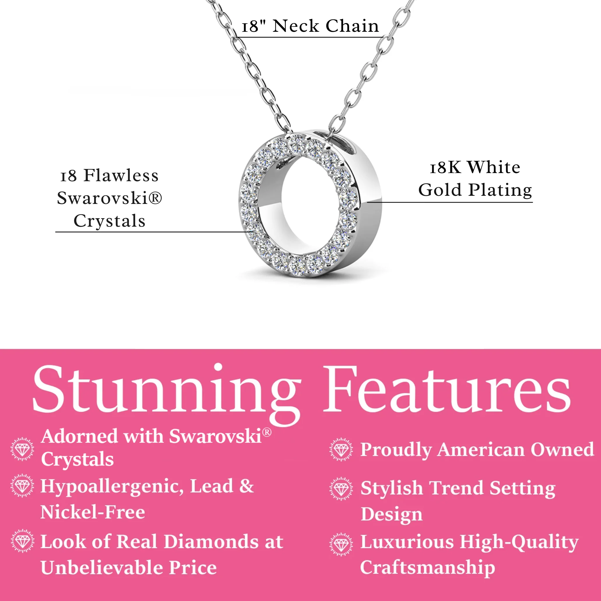 Ethereal Collection 18k White Gold Plated Initial Letter Pendant Necklace with Swarovski Crystals - Image 49