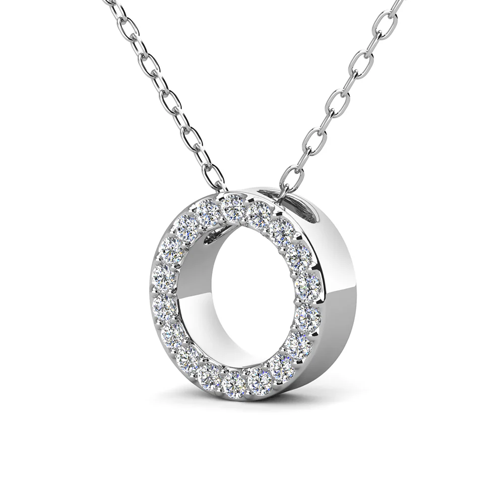 Ethereal Collection 18k White Gold Plated Initial Letter Pendant Necklace with Swarovski Crystals - Image 50