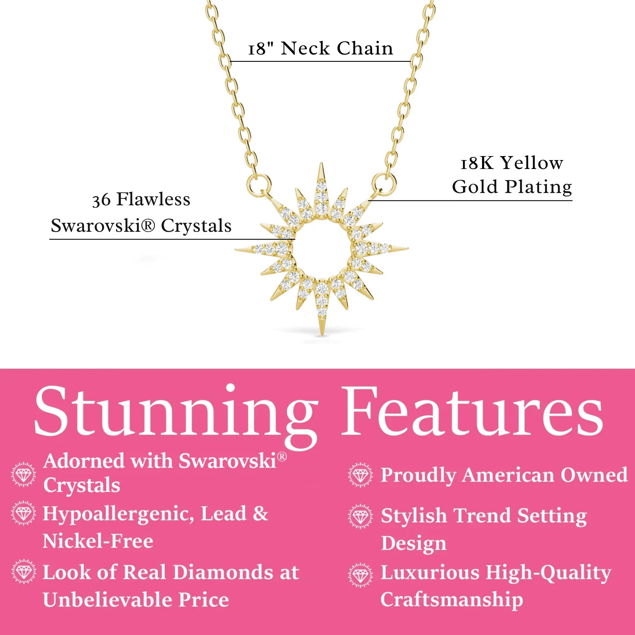 Evie 18k White Gold Plated Necklace with Swarovski Crystals - Image 10