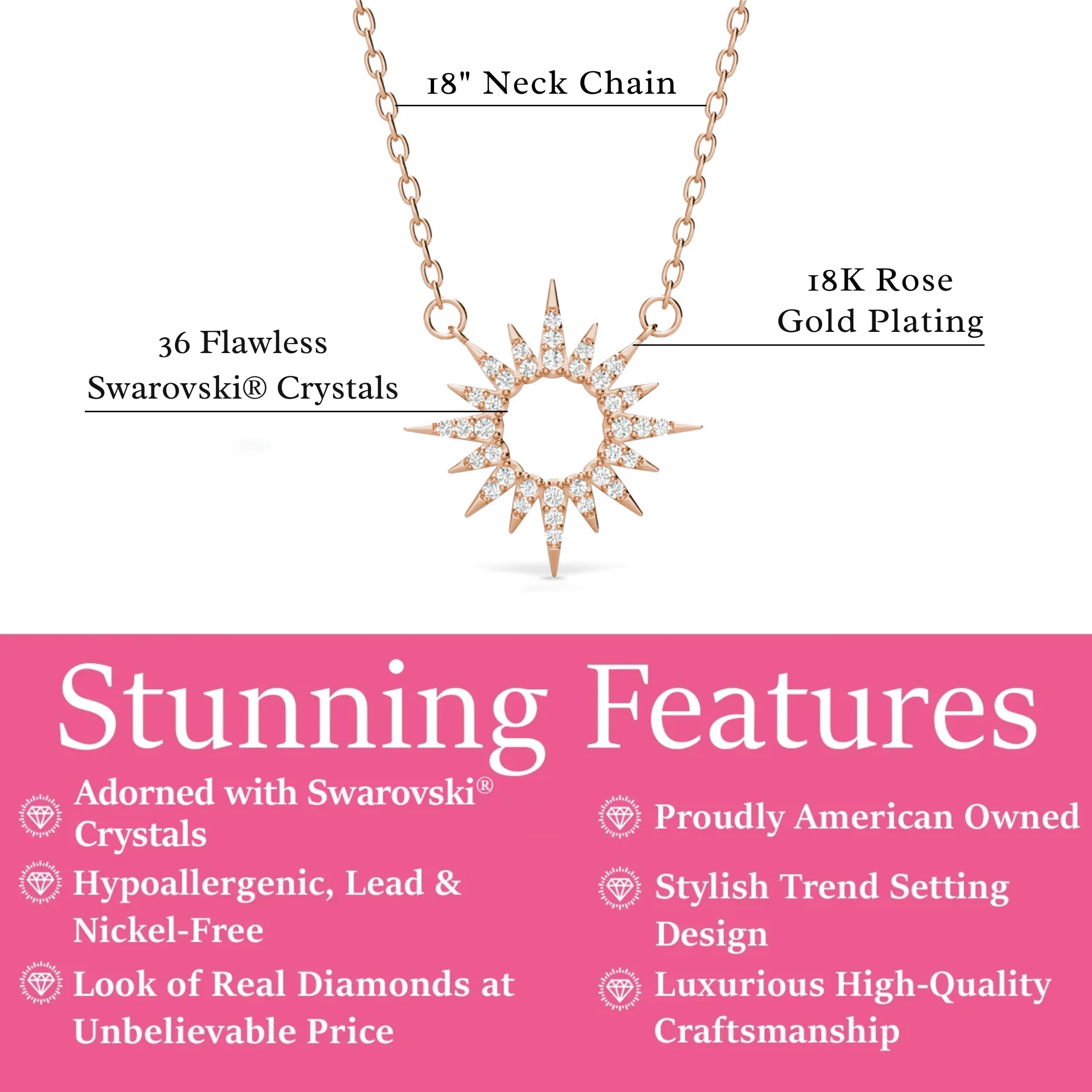 Evie 18k White Gold Plated Necklace with Swarovski Crystals - Image 14