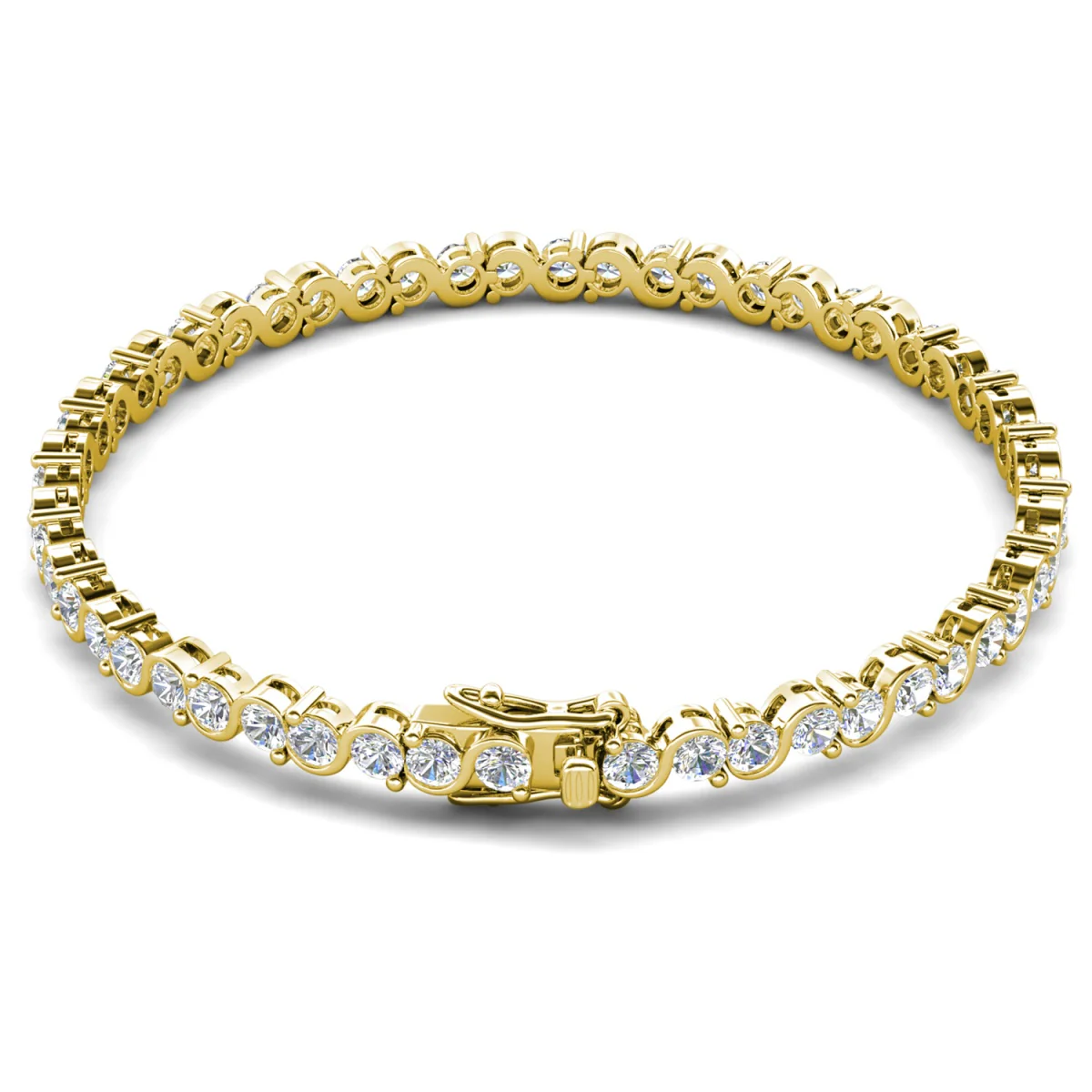 Ezra 18k White Gold Plated Infinity Tennis Bracelet with Simulated Diamond Crystals - Image 12