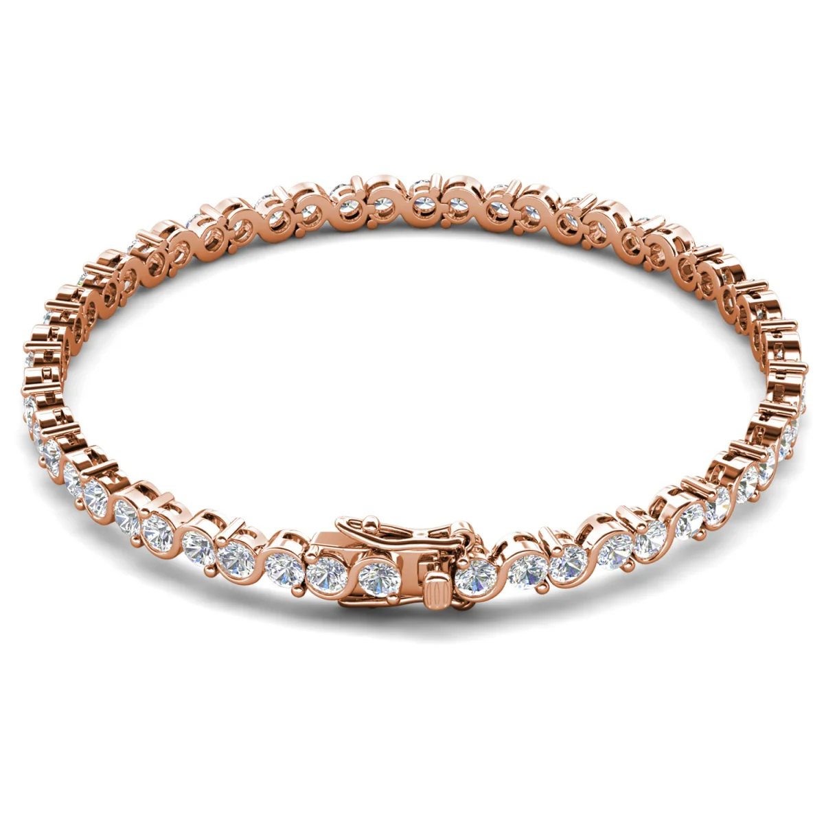 Ezra 18k White Gold Plated Infinity Tennis Bracelet with Simulated Diamond Crystals - Image 16