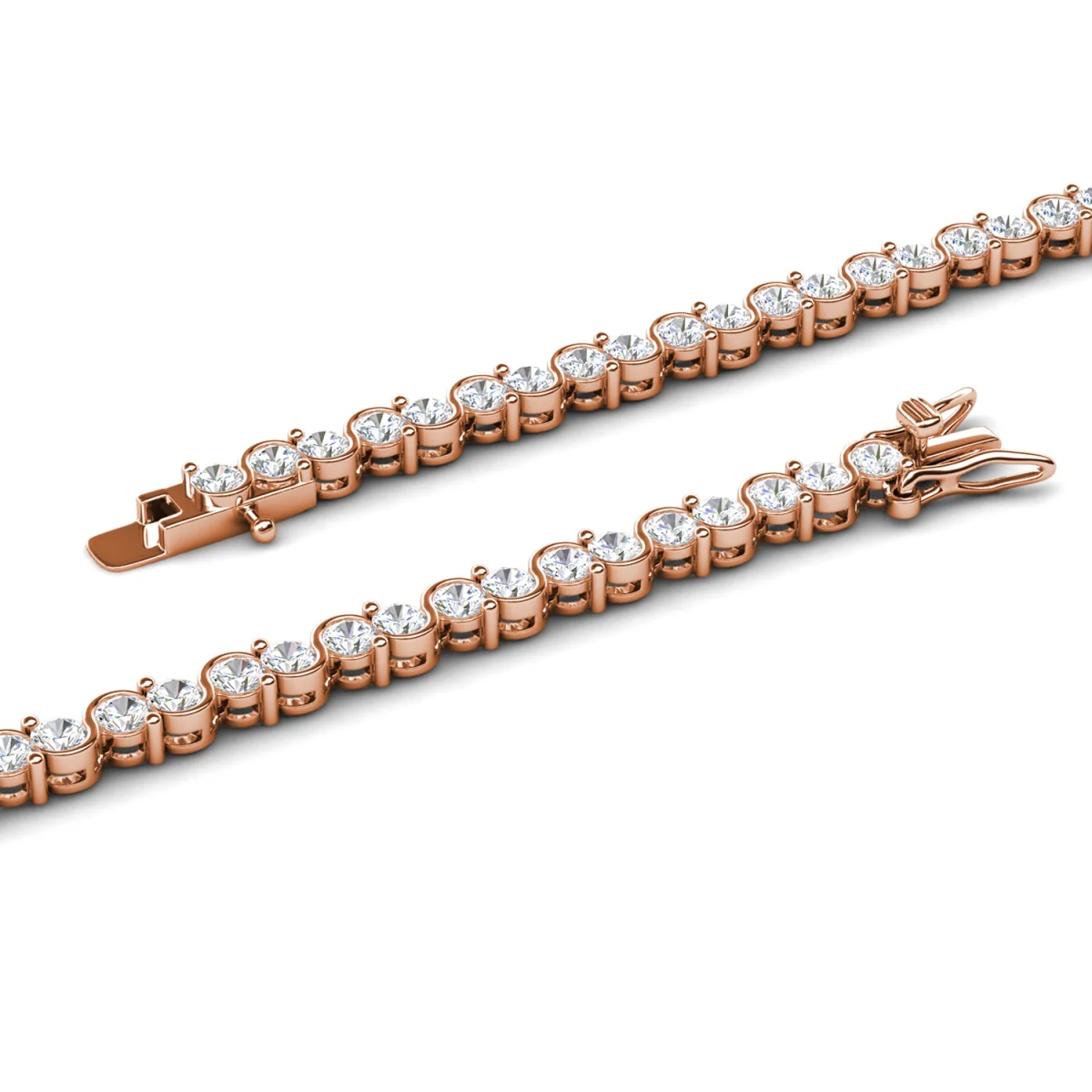 Ezra 18k White Gold Plated Infinity Tennis Bracelet with Simulated Diamond Crystals - Image 17