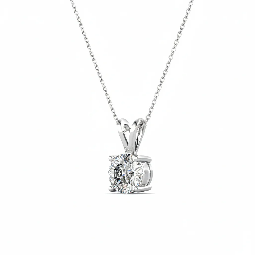 Faye 18k White Gold Plated Solitaire Necklace with Swarovski Crystal - Image 7