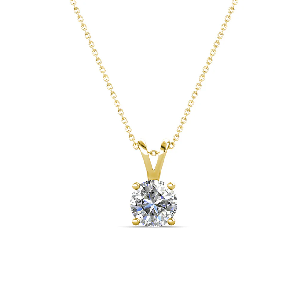 Faye 18k White Gold Plated Solitaire Necklace with Swarovski Crystal - Image 9