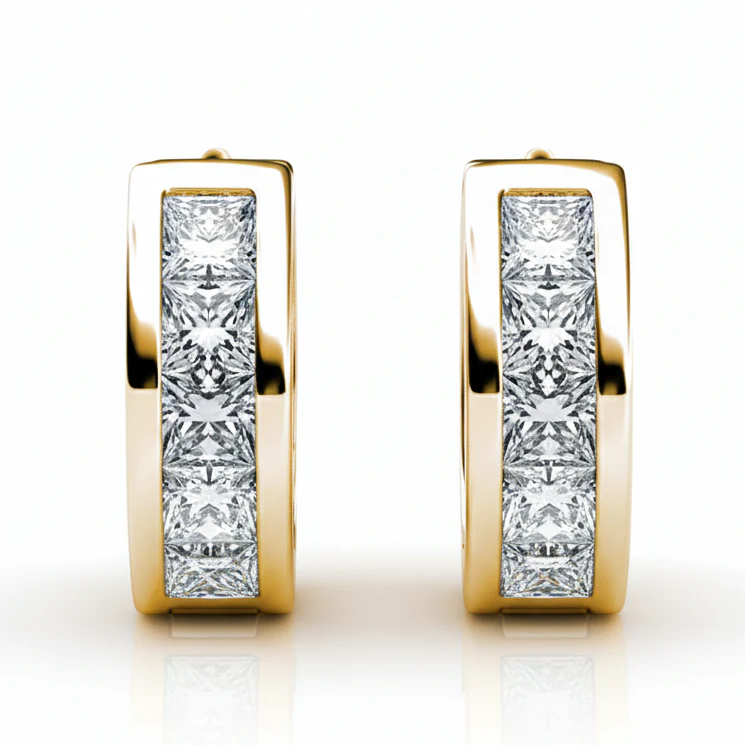Giselle 18k White Gold Plated 15mm Hoop Crystal Earrings with Swarovski Crystals - Image 13