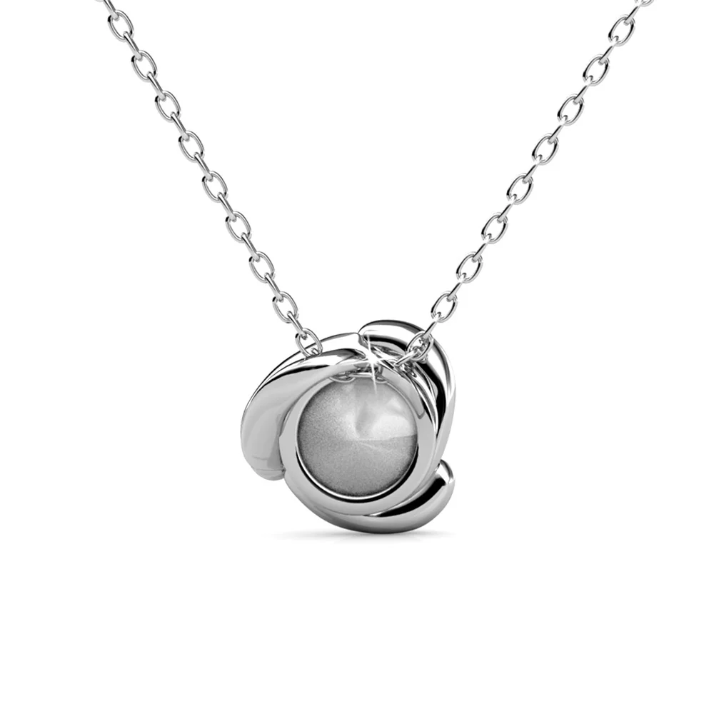 Harmony 18k White Gold Plated Necklace with Round Cut Solitaire Swarovski Crystal - Image 9
