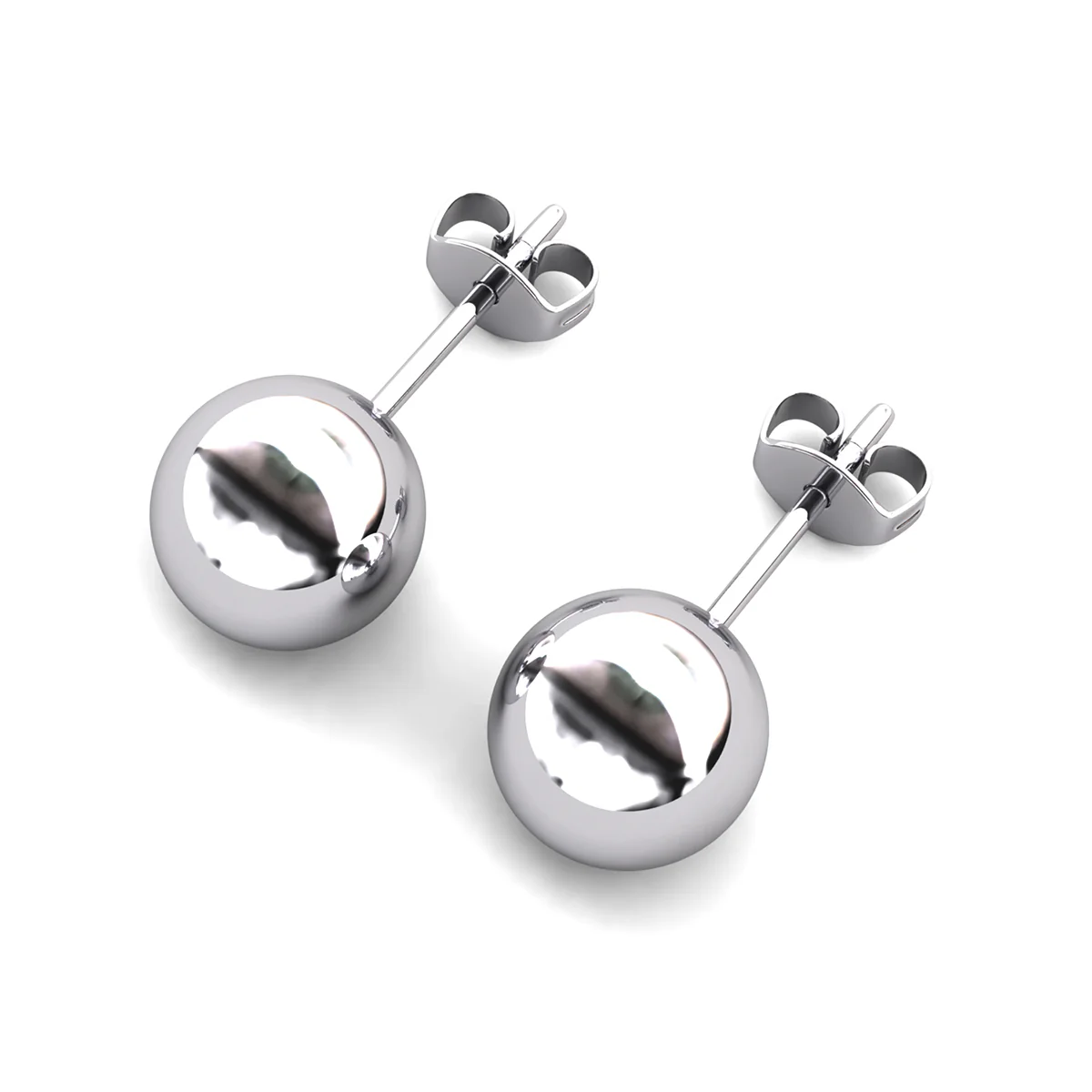 Harper 18k White Gold Plated Ball Stud Earrings - Image 10
