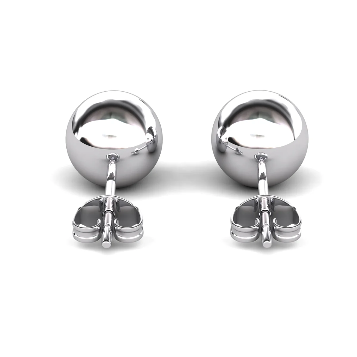 Harper 18k White Gold Plated Ball Stud Earrings - Image 11