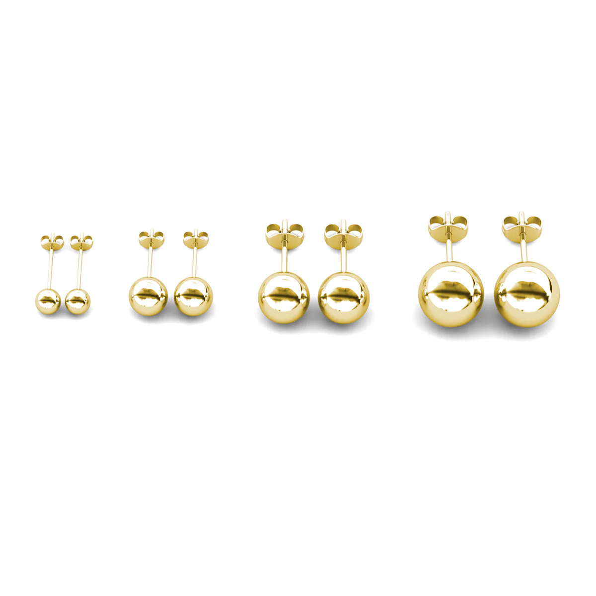 Harper 18k White Gold Plated Ball Stud Earrings - Image 12