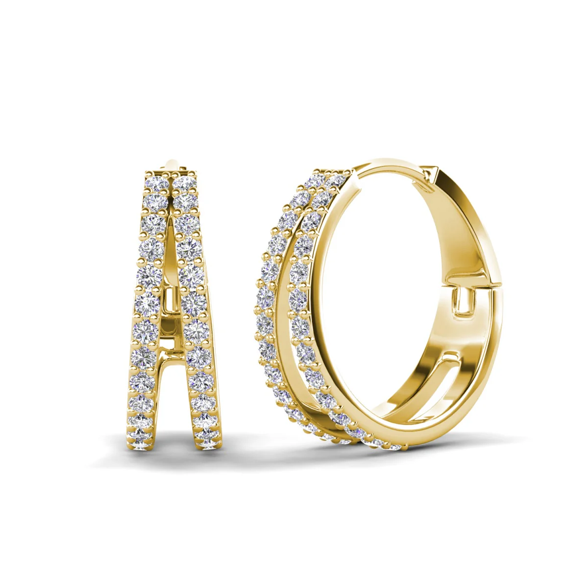 Helen 18k White Gold Plated 22mm Hoop Earrings with Swarovski Crystals - Image 11