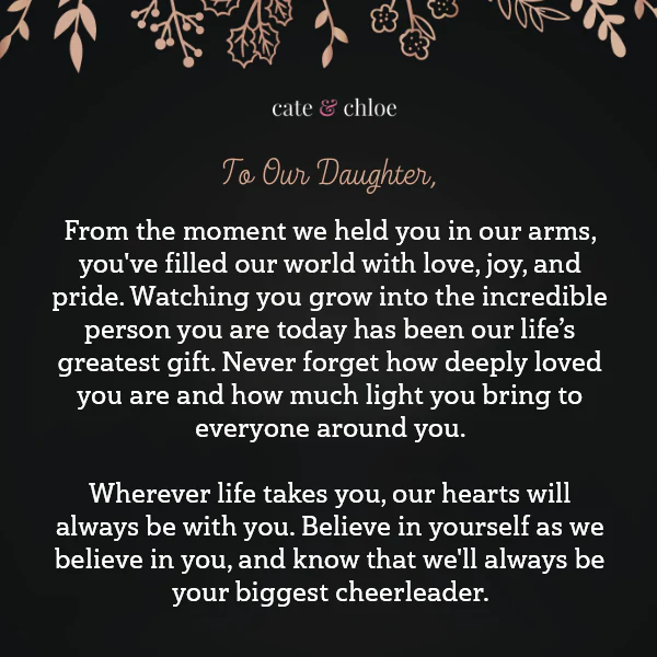 Hope 18k White Gold Plated V Linear Necklace with Swarovski Crystals & Heartfelt Message for Daughter - Image 2