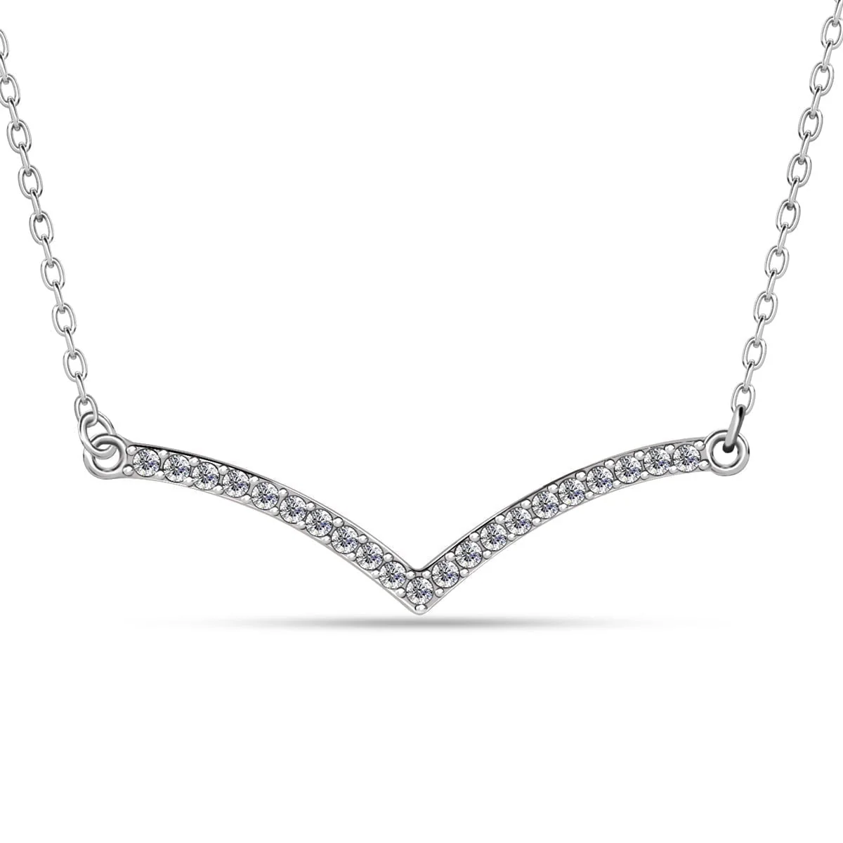 Hope 18k White Gold Plated V Linear Necklace with Swarovski Crystals & Heartfelt Message for Daughter - Image 8