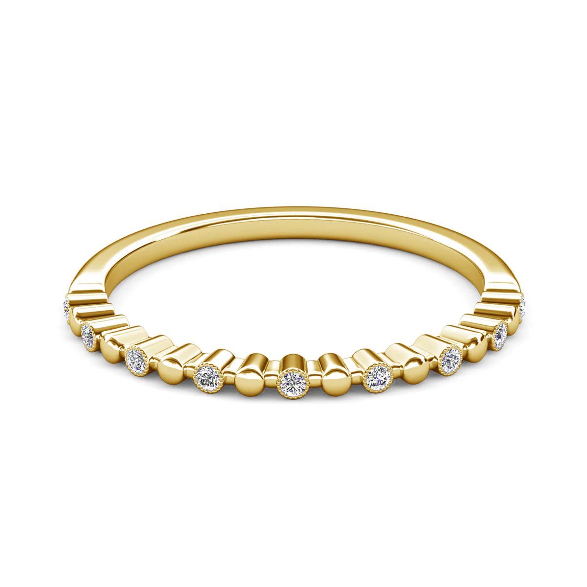 Illiana 18k White Gold Plated Ring with Round Cut Swarovski Crystals - Image 11