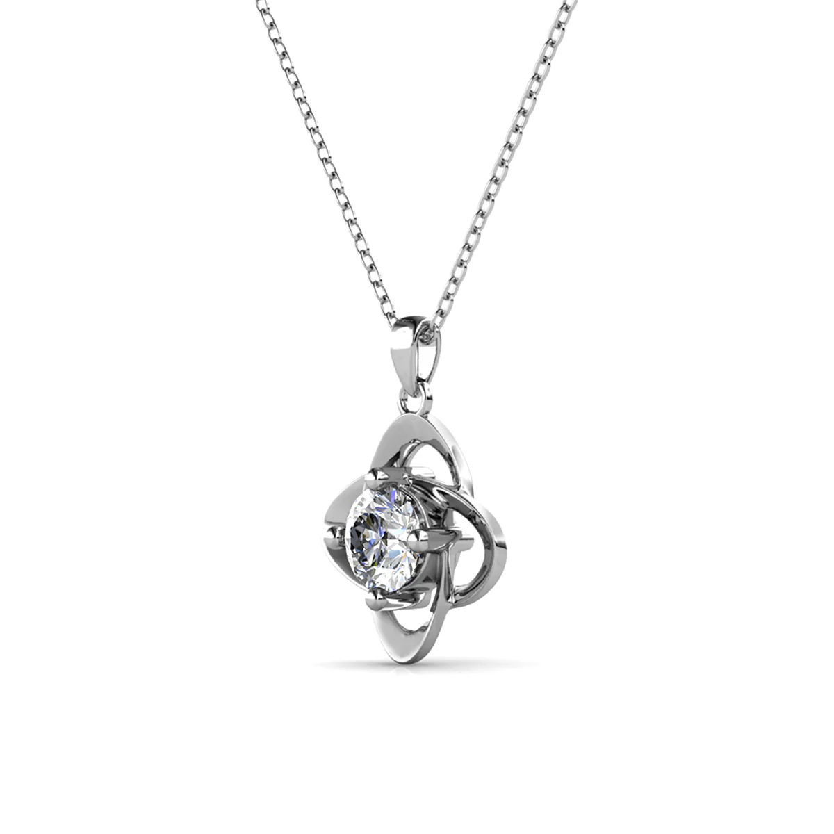 Infinity April Birthstone Diamond Necklace 18k White Gold Plated Silver Birthstone Necklace with Swarovski Crystal - Image 5